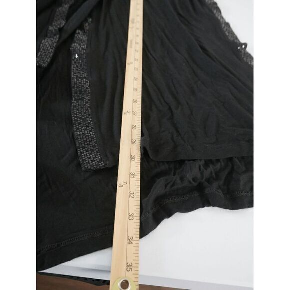 COIN 1804 Plus Size Black Sequin Contrast Kimono Top One Size - Picture 7 of 8